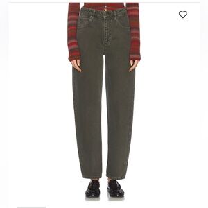 Frame Denim Women's Dark Green Straight Leg Jeans